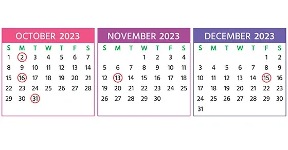 2023 Q4 tax calendar: Key deadlines for businesses